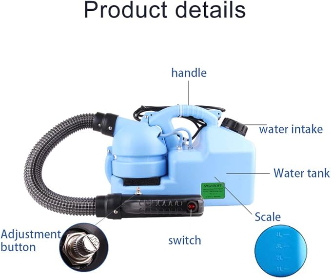 SWANSOFT 7L(1.85 Gallon) ULV Fogger Machine, Electric Atomizer Sprayer, Portable Foggers Machine for Home Indoor