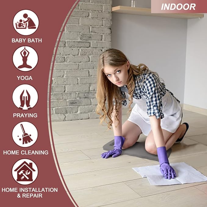 Thick Kneeling Pad 2 Pack, Waterproof,Comfortable Garden Kneeling Pads Stain Resistant, Multi-Functional Kneeler Pad for Gardening, Baby Bath, Yoga, Praying and Exercise (Deep Grey)