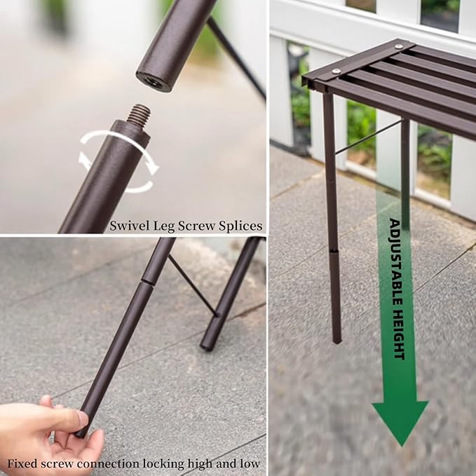 Metal Plant Stand, Rust-proof Aluminum Flower Pot Stand, Plants Display Stands Decoration Racks for Living Room Balconies and Gardens (90 Ebony)