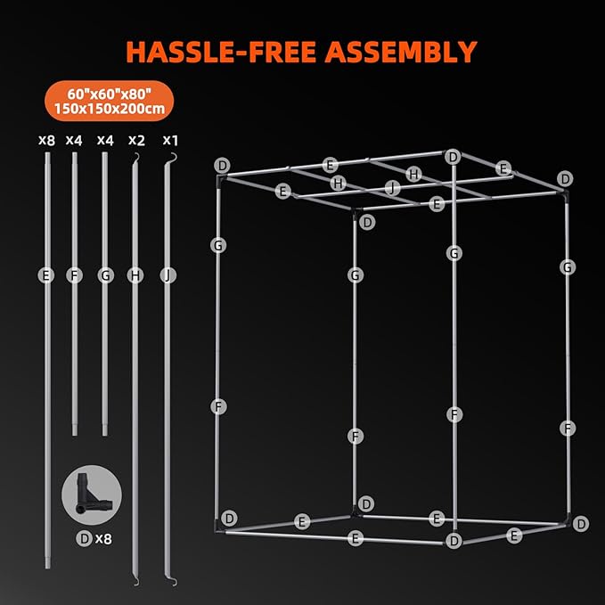 Spider Farmer 5x5 Grow Tent Pro-Grade, 60"x60"x80", with Observation Window and Floor Tray, 1680D Thicken Mylar Canvas, 5x5x6.6 for Indoor Hydroponic Growing for SF7000, SE7000, G7000
