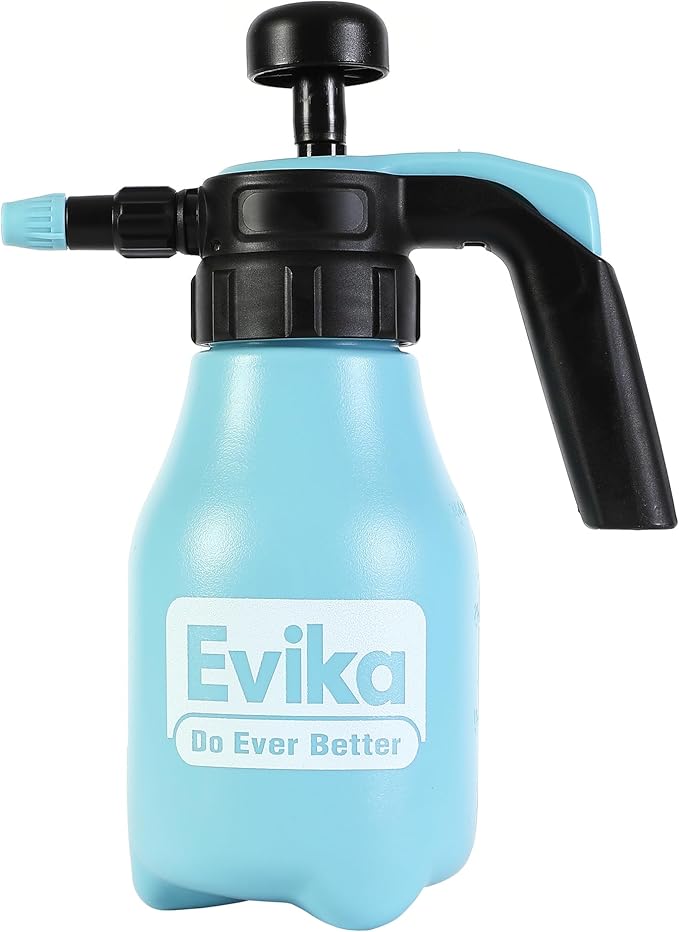 Handheld Pressure Sprayer, 0.26 Gallon Pump Sprayer with Adjustable Nozzle for Plant Spraying and Cleaning in Garden and Lawn, 1.0L Capacity