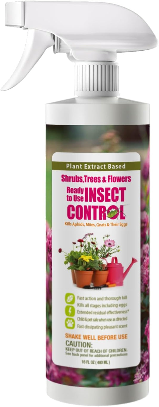 EcoVenger (Formerly EcoRaider) Garden Insect Control 16 oz, Plant Extract Based, Indoor & Outdoor, Kills Aphids, Mealybugs, Spider Mites and Gnats All Stages and Eggs, Non-Toxic Child & Pet Safe