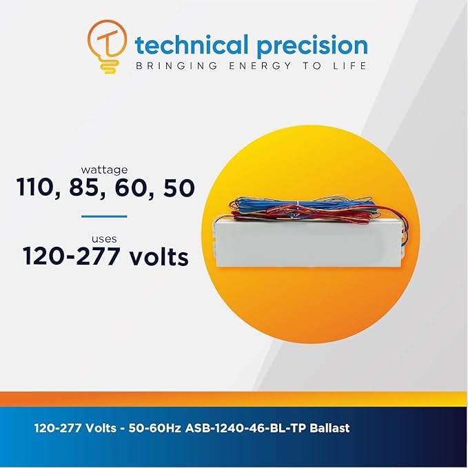 Replacement for Advance ASB-1240-46-BL-TP Ballast by Technical Precision - Electrical Ballasts 120-277 Volts - 50-60Hz - Normal Ballast Factor - Rapid Start - 1 Pack