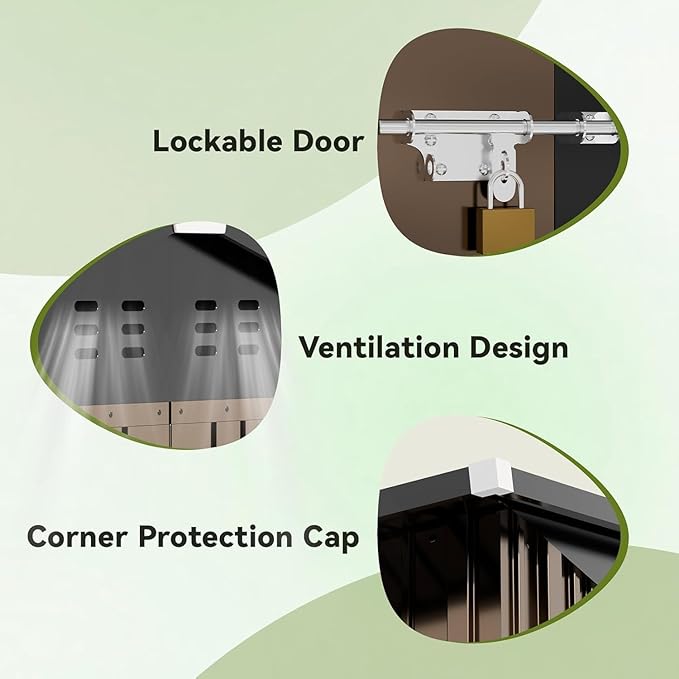 COMHOMA Shed Outdoor Storage Shed Metal,Lockable Doors Tool Sheds with Sloping Roof,Steel Garden Shed with Air Vent for Backyard,Patio,Lawn,Poolside (Brown, 6'*4')