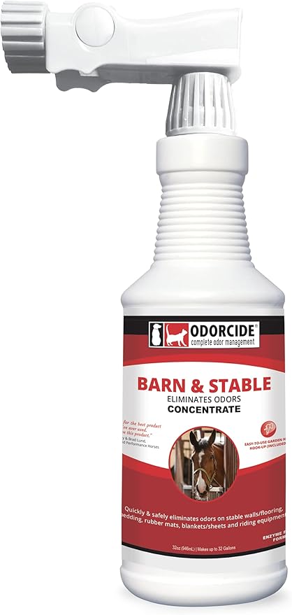 Odorcide Barn & Stable Odor Eliminator for Strong Odor – Cattle & Horse Supplies to Remove Odors – Animal-Safe All Surfaces Deodorizer – Non-Enzymatic Odor Neutralizer Horse Barn Supplies (32 oz)