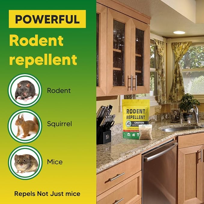 Rodent Repellent, Mice Repellent, Peppermint Rat Repellent, Keep Rodents Out of House/Cars/Rvs/Garages, Natural Mouse Repellents, Indoor & Outdoor 3 Months Protection, 8P