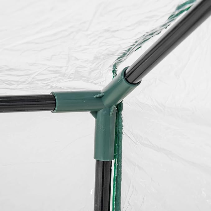 Outsunny 4' x 2' x 2' Portable Mini Greenhouse, Small Green House with PVC Cover, Roll-up Zippered Windows for Indoor, Outdoor Garden, Clear