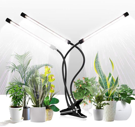 GHodec Grow Light for Indoor Plants,6000K 126LED Clip Plant Lights with Flexible Gooseneck & Timer Setting 4/8/12H,5 Dimmable Levels
