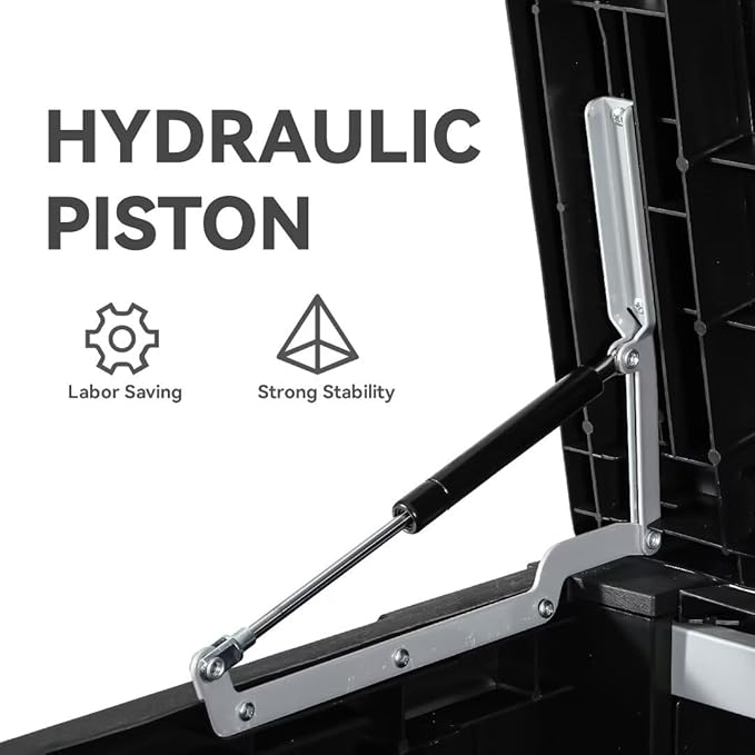 YITAHOME 120 Gallon Outdoor Storage Deck Box, Large Resin Patio Storage for Outdoor Pillows, Garden Tools and Pool-Supplies, Waterproof, Lockable (Black)