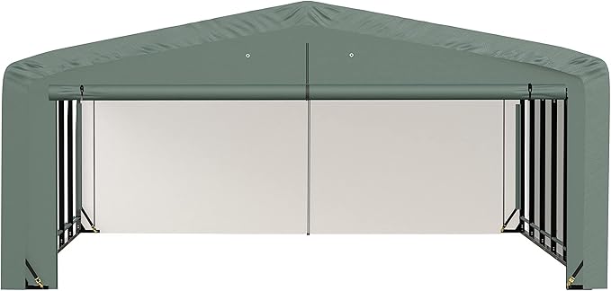ShelterLogic ShelterTube Garage & Storage Shelter, 20' x 27' x 10' Heavy-Duty Steel Frame Wind and Snow-Load Rated Enclosure, Green