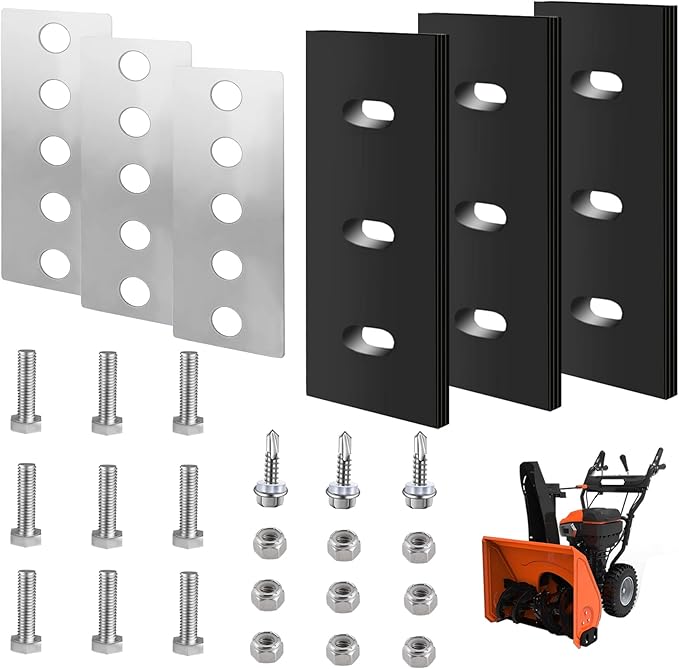 100% 304 Stainless Snow Blower Impeller Modification Kit, 1/4" 3-Blade Universal, for Modifies 2-Stage Machine Snow Blower Impeller Including Installation Hardware, Reuse in Harsh Environments(3)