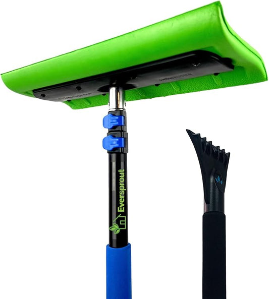 EVERSPROUT Never-Scratch SnowBuster 1.5-to-3 Foot | Premium Snow Removal and Car Cleaner Kit | Extendable Ice Scraper, Snow Broom and 3-Stage Pole | Perfect for SUV/Truck/Car Windshield, Windows, Roof
