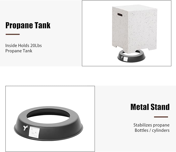 NAGA HABNA 56 Inch Propane Fire Pit Table, Rectangle Outdoor Fire Table w Tank Table (50,000 BTU), 2 Piece Gas Fire Pit w Blue Fire Glass for Garden, Pool, Backyard