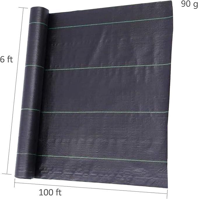 Weed Barrier Fabric Planting Cover - 6 x 100 FT Heavy Duty Landscape Fabric Ground Cover Block for Outdoor Planting