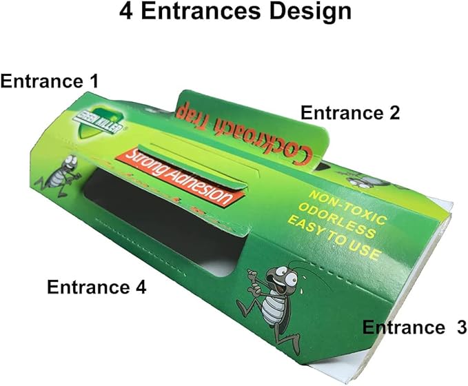 Cockroach Trap Roach Killer Indoor Home Non-Toxic Sticky Bug Glue Trap for Roach, Ants, Spiders, Bugs, Beetles, Crickets (10 Pack)