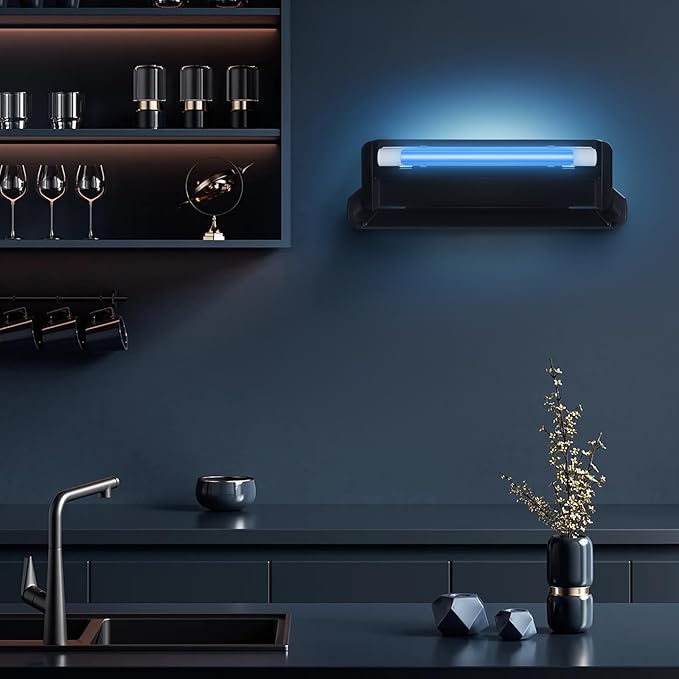 UV Fly Light Trap Indoor for Home Gnat Traps for House, Wall Sconce Fly Light Bug Catcher for Kitchen House & Restaurant Fruit Flies Garage & Warehouse with 5 Sticky Glue Boards 6.5 ft Cord