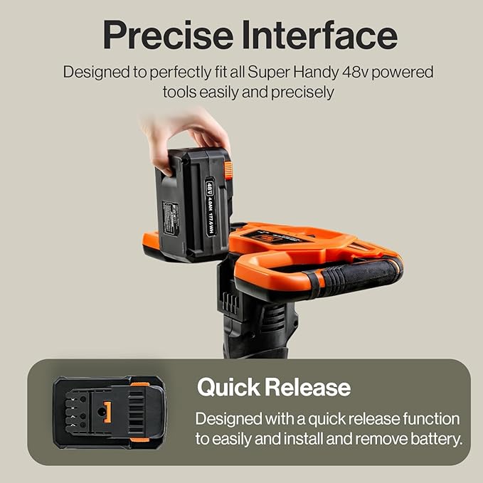 SuperHandy 48V 4Ah Lithium-Ion Battery, 177.6Wh Rechargeable Power Pack - Compatible with 48V Snow Thrower, Mobility Scooter, Utility Cart, Wheelbarrow - Not for Capstan Winch (Battery Only)