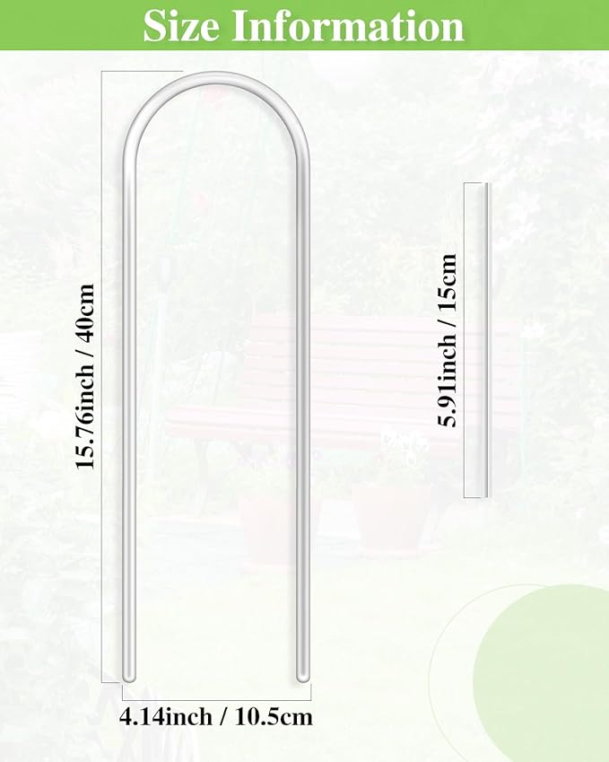 15.7" U-Shaped Clear Acrylic Trellis, 2 Pcs Indoor Plant Support with Twisted Ties for Climbing Plants, Small Potted Houseplant Trellis for Hoya, Pothos, Monstera