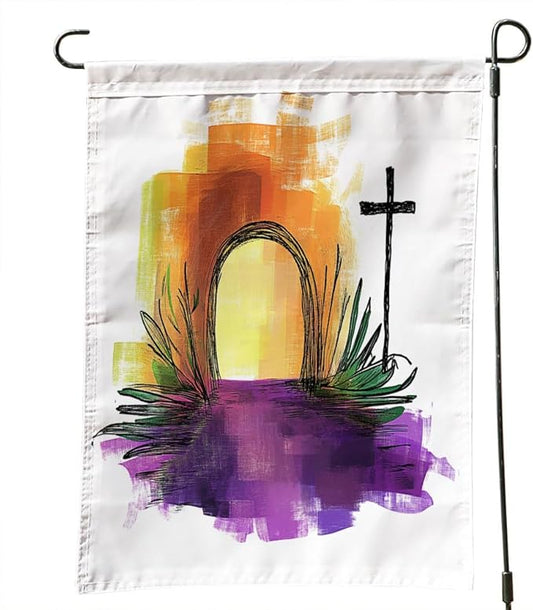 Jesus Cross Outdoor Garden Flag 12X18 Inches Double Sided Seasonal Garden Flag
