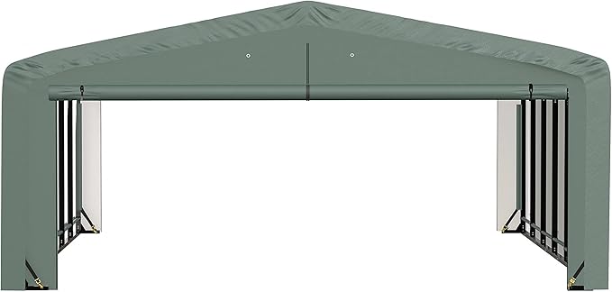 ShelterLogic ShelterTube Garage & Storage Shelter, 20' x 27' x 10' Heavy-Duty Steel Frame Wind and Snow-Load Rated Enclosure, Green