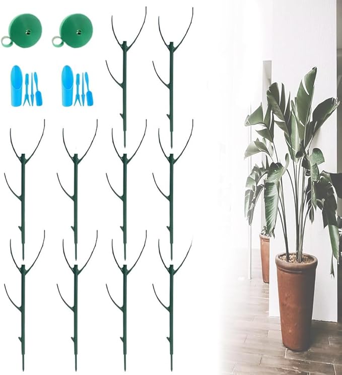 5 Pack Plant Support Stakes, Plants Sticks Supports, Stackable Monstera Plant Support Stakes Tall Holder for Indoor Outdoor, Adjustable Pothos Potted Plants Climber Supports Structures(10PCSA)