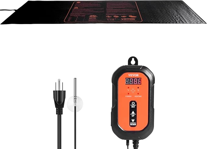 VEVOR 48"x 20.75" Seedling Heat Mat w/Digital Thermostat Combo Set,MET-Listed Heating Pad for Seed Starting, Waterproof Seed Mats for Germination, Indoor Gardening, Hydroponic, Greenhouse, 1 Pack