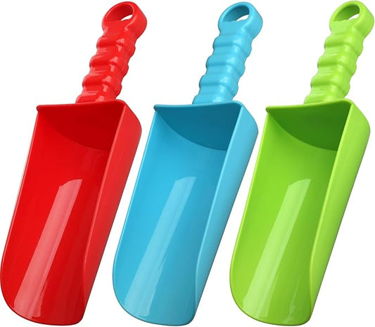 3 PCS Thick 9" Beach Shovel Spade Scoop Trowel Sand Toys for Kid Toddler Adult, Plastic Heavy Duty Garden Digging Planting Shovel Tool Kit Sandbox Toys Gift Set Party Favor