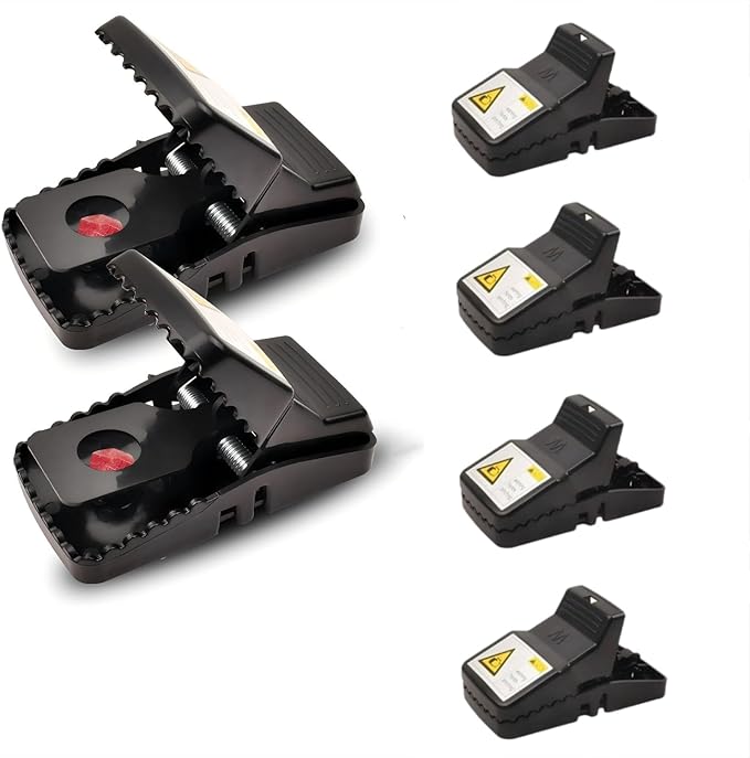 Rat Trap 6-Pack, Large Mouse Traps for Indoor and Outdoor Use, Reusable Mouse Trap, Fast, Hygienic, Unplugged, Used to Catch Mice, Squirrels, Rodents, for Home, Yard and Barns