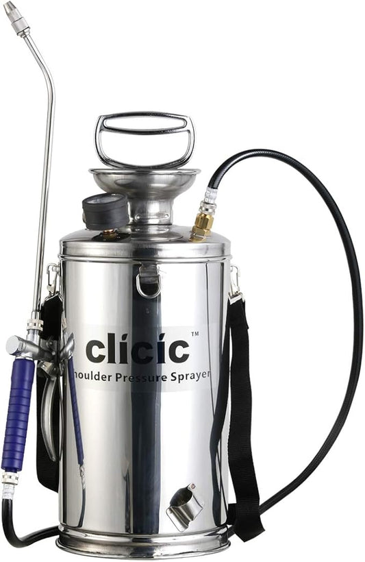 CLICIC Stainless Steel Sprayer Professional with Backpack (1.5 Gallon)