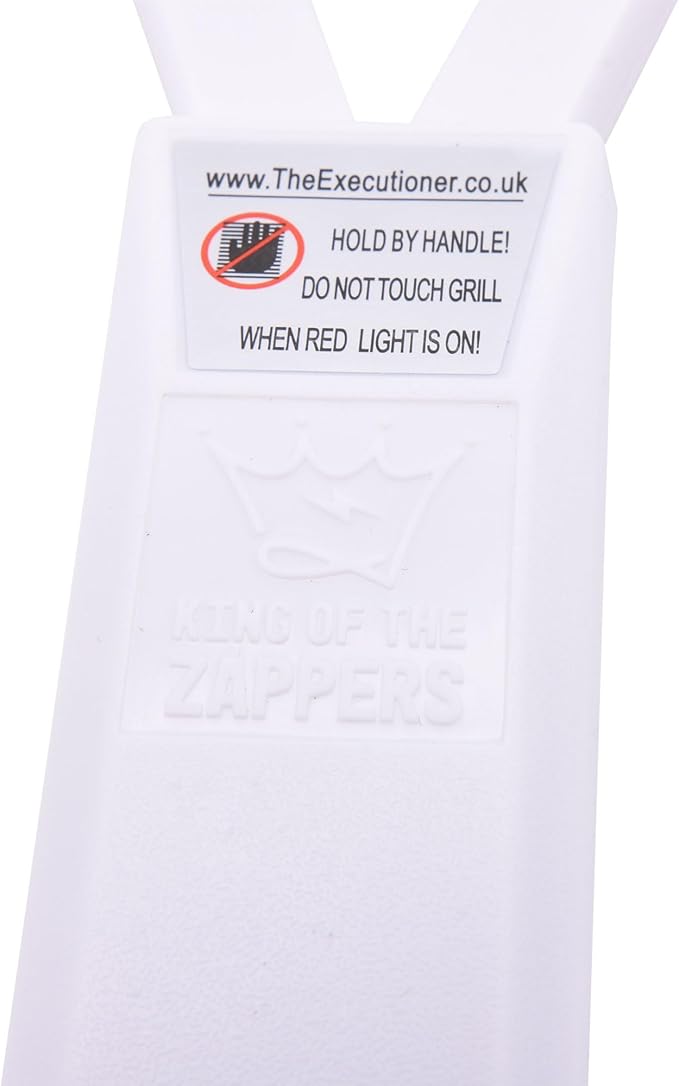 The Executioner Fly Zapper Mosquito, Wasp, Bug, Insect Killer Swatter Electric Fly Zapper Racket Single Layer for Efficient Zapping Indoor Outdoor (White)