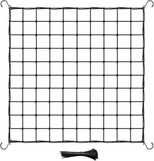 Trellis Netting, 5x5FT Elastic Trellis with 4 Hooks, Heavy-Duty Support for Indoor Plants, Gardening