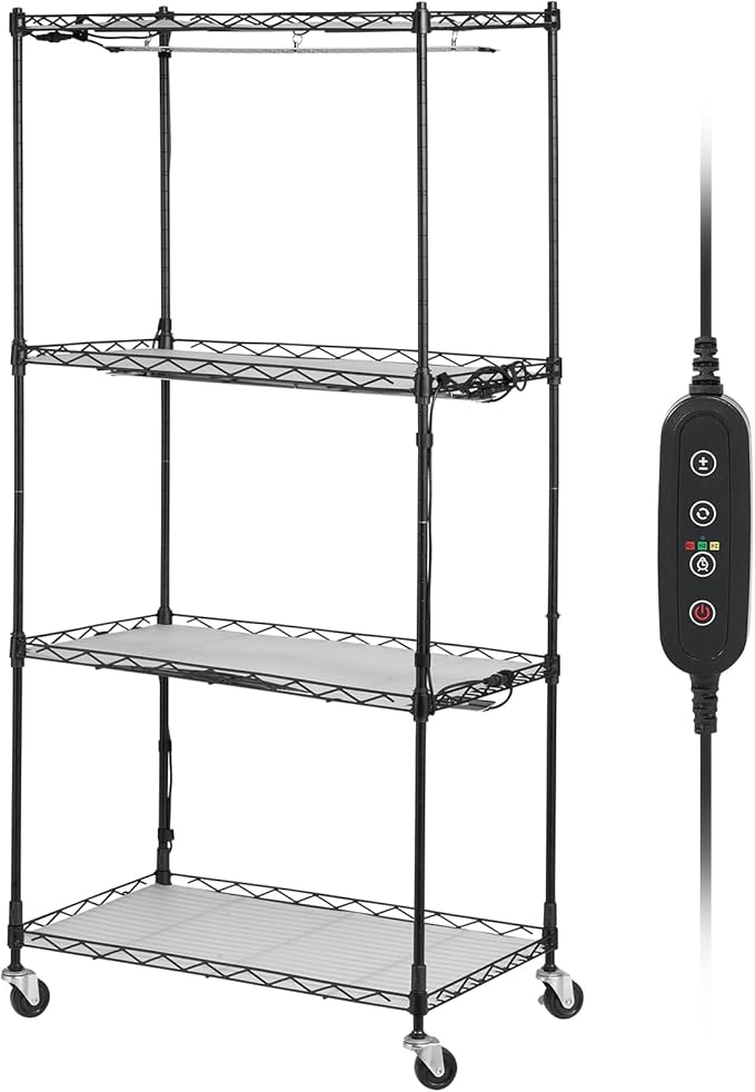 VEVOR Plant Stand with Grow Light, 4-Tier Plant Shelf with 45W Full Spectrum Grow Light, 3 Mode Plant Light with Timer and Wheel for Seed Starting, Metal Grow Light Shelf for Indoor Plants