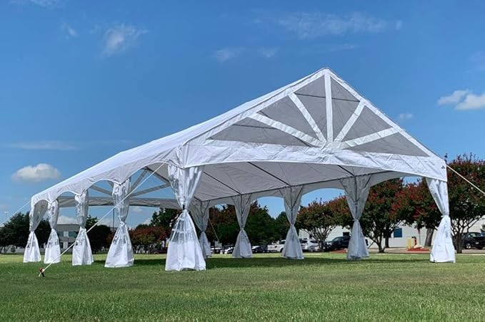 DELTA 40'x20' PE Marquee Party Tent, Tents for Parties, Large Wedding Tent, Carpas para Fiestas,Heavy Duty Canopy, Outdoor Event with Waterproof Top + 5 Storage Bags