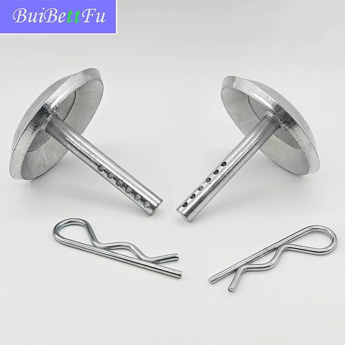 2208864 Snow Plow Skid Shoes Adjustable Pin Lock Plow Skid Feet Replacement 2205071 Hardened Steel Snow Plow Non-Slip Base with Quick-Release Cotter Pins (2/Pack)