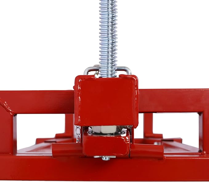 Lawn Mower Lift for Riding Tractors, 800 Lbs Capacity Lawn Tractor Lifter, Ride-on Mower, Cleaning Aid, Universal, Lawn Tractor Lift, Lawn Tractor + 45° Tilt Adjustable (Red)