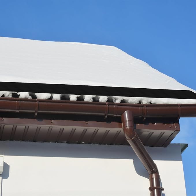 Baquler 1 Piece 12 ft Snow and Ice Melting Mats Roof and Valley Heater Ice Dam Prevention Heated Outdoor Mats Electric Snow Melting Mats for Winter Snow Removal