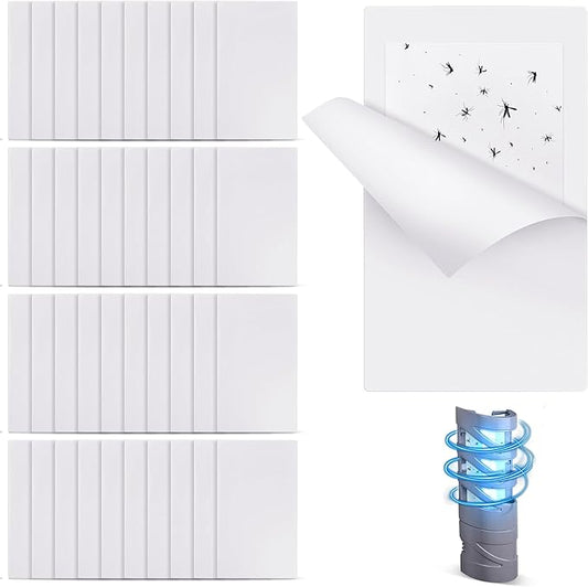 Qualirey 40 Pack Replacement Fly Glue Boards, Compatible with Gardner FlyWeb Fly Classic and Plus Light Trap, Sticky Cards Fly Traps for Indoors, Trap Fruit Flies, Mosquitoes, Gnats