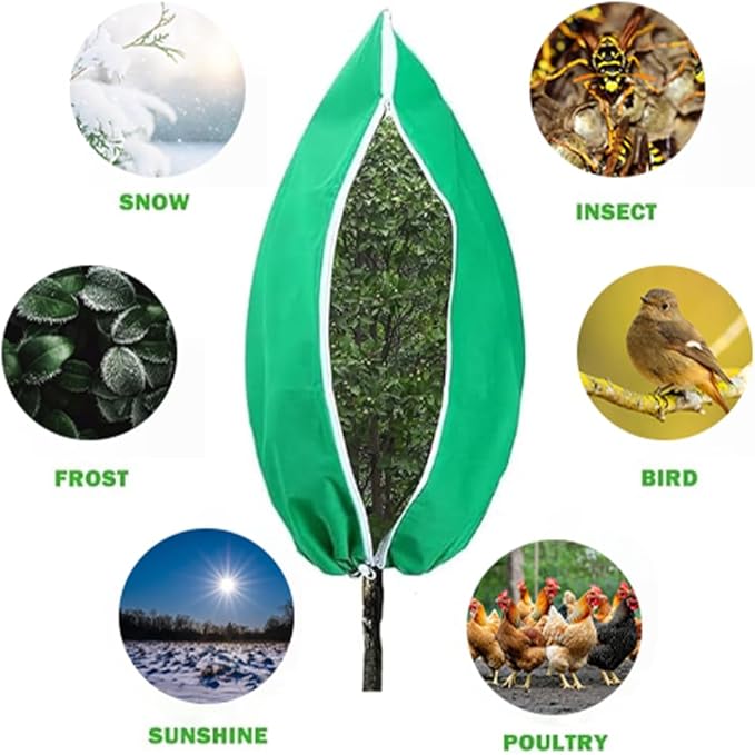 Large Winter Plant Covers Freeze Protection Kit - 86x95 Reusable Frost Blankets with Adjustable Drawstring for Outdoor Bushes Potted Plants Tree