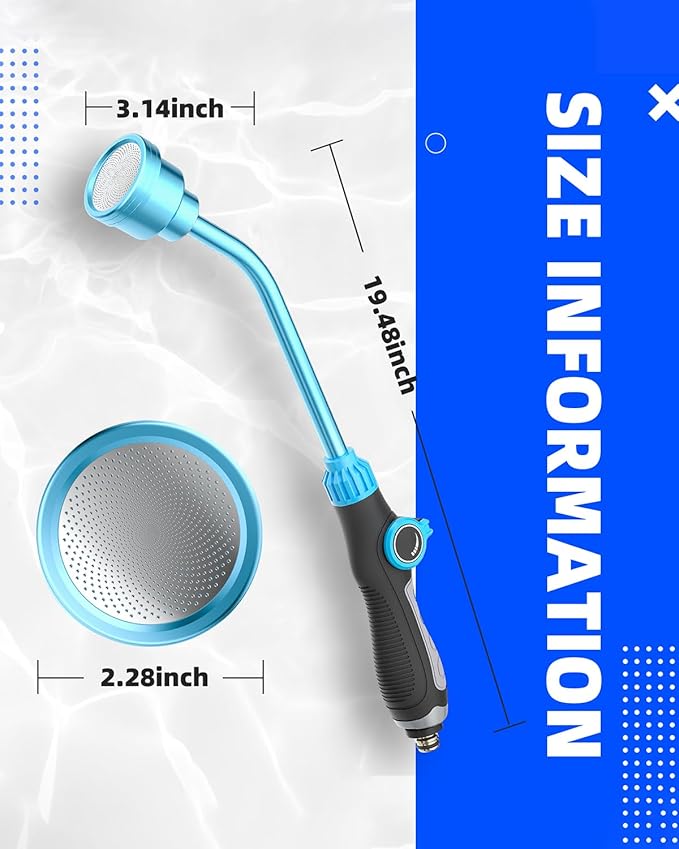 DTRK Watering Wand 19 Inch Detachable Sprayer Wand 1000 Holes Garden Hose Wand with Thumb Flow Control for Hanging Baskets, Plants, Flowers, Shrubs, Seedbed,Garden and Lawn