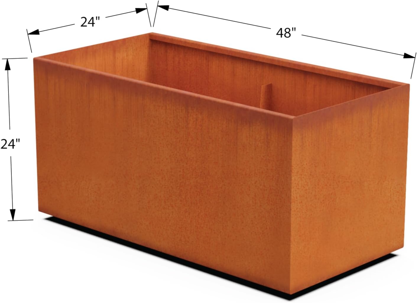 Corten Steel Planters Large Rectangular Planters for Outdoor Plants – 48x24x24 Inch Extra Large Outdoor Planter Box for Patio, Modern Metal Raised Garden Bed