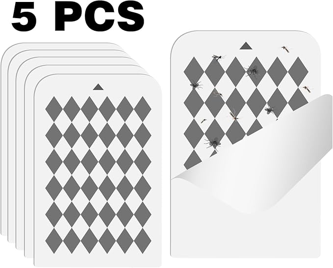 Fly Insect Trap,Indoor Plug-in Fly Traps for Flies, Fruit Flies, Moths, and Other Flying Insects,Moths Killer with Night Light (NO Devices + 5 Glue Cards)