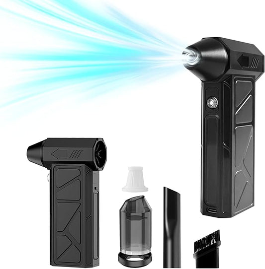 Cordless Electric Air Duster - 130000RPM High-Speed Rechargeable Blower, 4-Speed Adjustable Air Broom for Keyboard Cleaning, Home & Outdoor Dust/Rain/Snow Removal