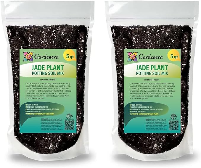Premium Jade Plant Potting Soil Mix - 10 Quart (2 Bags of 5 Quart)
