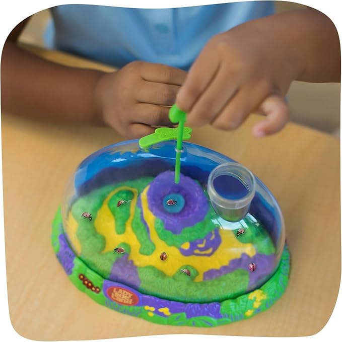 Insect Lore Live Ladybug Growing Kit - Ladybug Land Habitat with 10-15 Live Pink Spotted Ladybug Larvae - Raise, Observe and Release Ladybugs