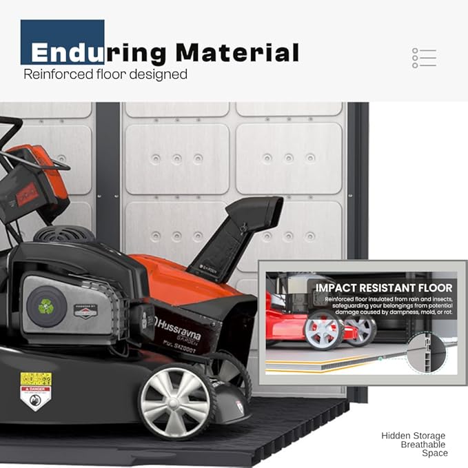 6x4 FT HDPE Resin Outdoor Storage Shed with Reinforced Floor, Injection-Molded Plastic Garden Bike Tool Shed, All-Weather Resistant, Lockable Doors & Window for Backyard Patio