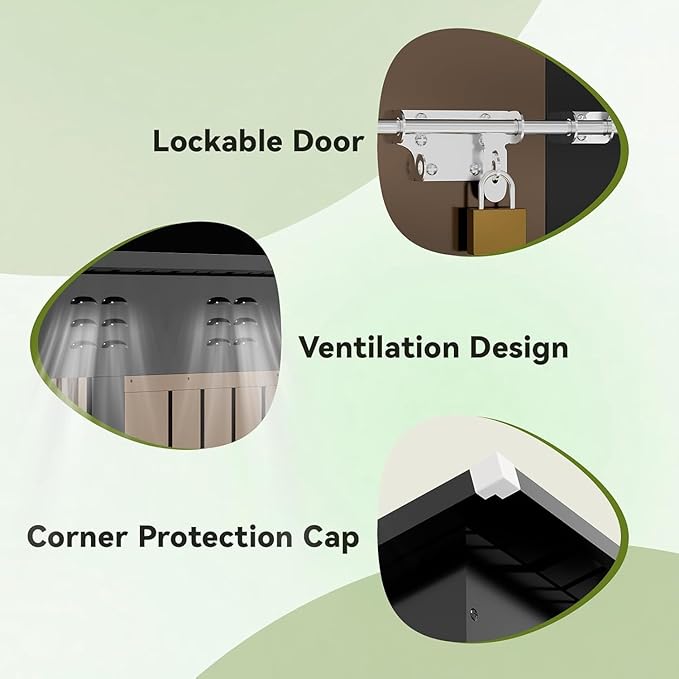 COMHOMA Shed Outdoor Storage Shed Metal,Lockable Doors Tool Sheds with Sloping Roof,Steel Garden Shed with Air Vent for Backyard,Patio,Lawn,Poolside (Brown, 5'*3')