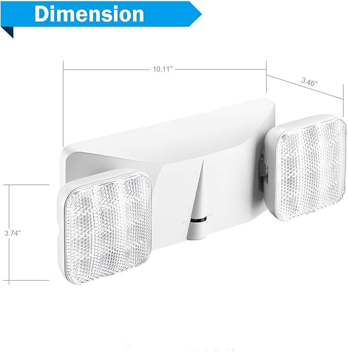 LED 4 Pack White Commercial Lighted Exit Signs-US Standard UL Listed-Exit Signs with Emergency Lights Sure Lites-Two Head Emergency Light-Lithonia Exit Lights-Emergency Flood Lights Indoor