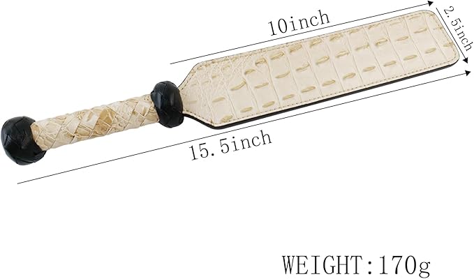 16.14 Inch Handmade Faint Yellow Leather Paddle Horse Riding Crop Whip, Perfect for Training Shows and Costumes Equestrian Horse Whip, Durable Equestrian Paddle