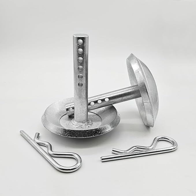 69212 Snow Plow Skid Shoe Blade Protector Replacement Heavy-Duty Skids Shoes with Round Shaft and Adjustable Pin Placement Lock Plow Skid Feet (2/Pack)