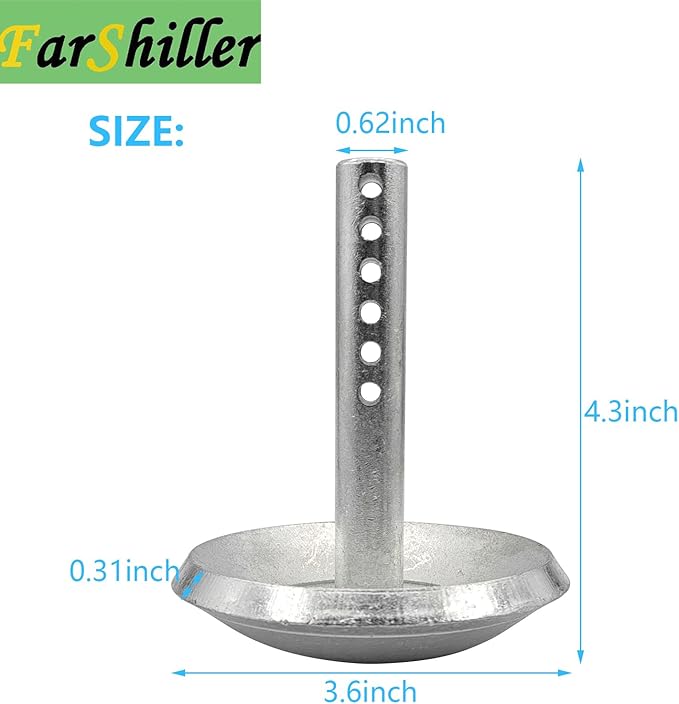 69212 Snow Plow Skid Shoe Blade Protector Replacement Skids Shoes with Round Shaft and Adjustable Pin Placement Lock Plow Skid Feet (2/Pack)